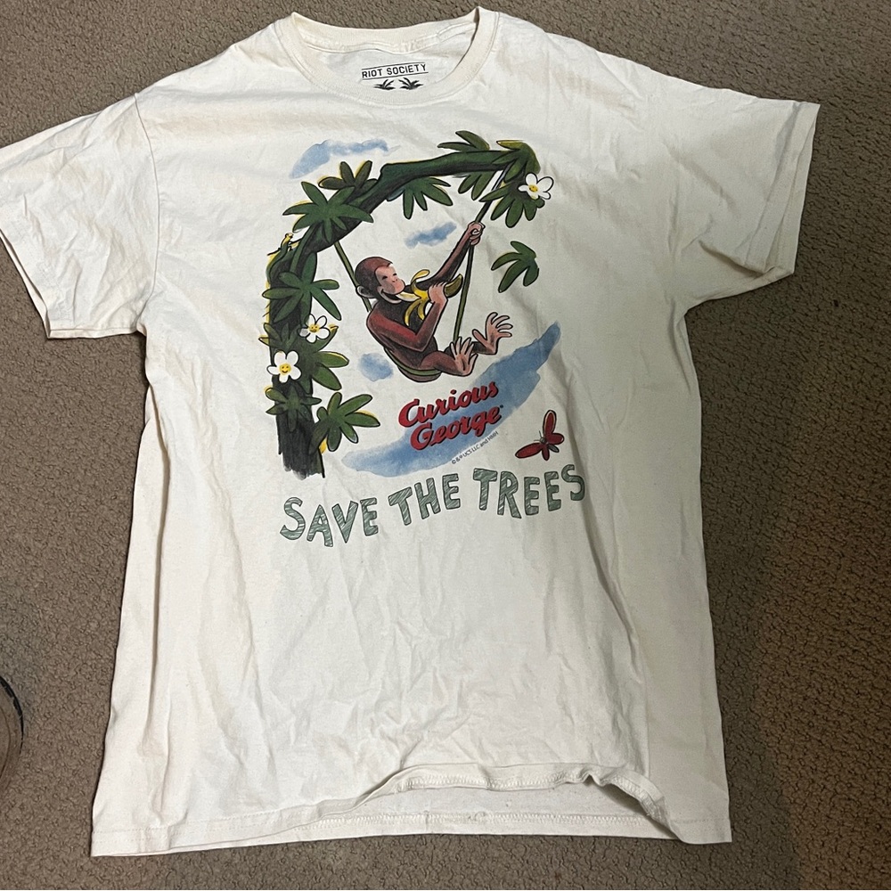 Riot Society Off-White Cotton Tee